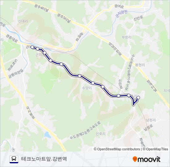 1113-11광주 버스 노선 지도