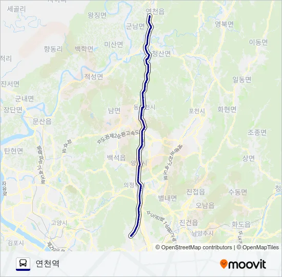 36(심야)의정부 버스 노선 지도