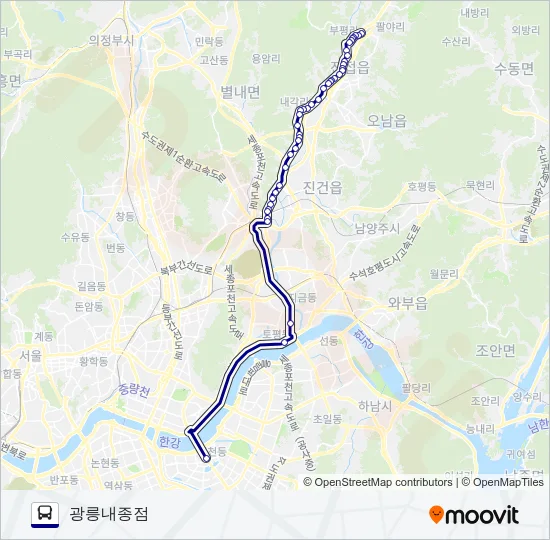 7007-2남양주 버스 노선 지도
