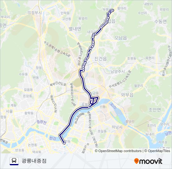 7007-2남양주 버스 노선 지도