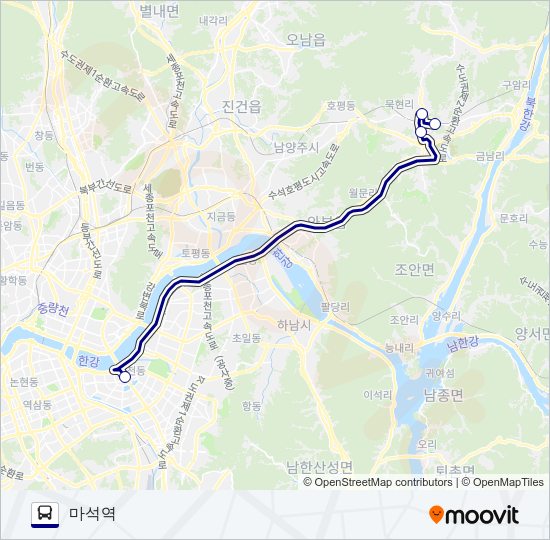 8002-2남양주 버스 노선 지도