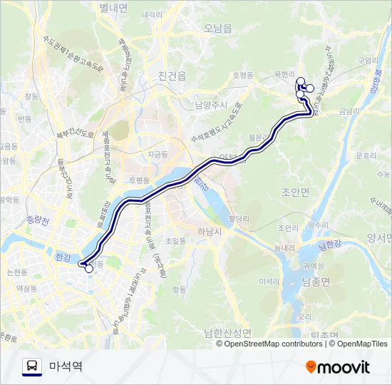 8002-2남양주 버스 노선 지도