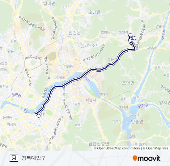 8002-2남양주 버스 노선 지도