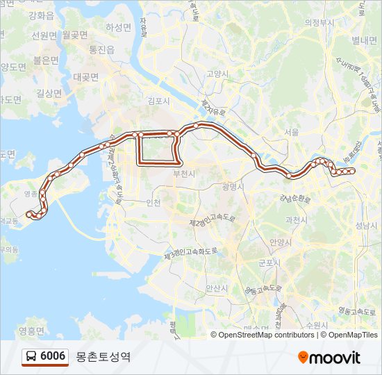 6006 bus Line Map