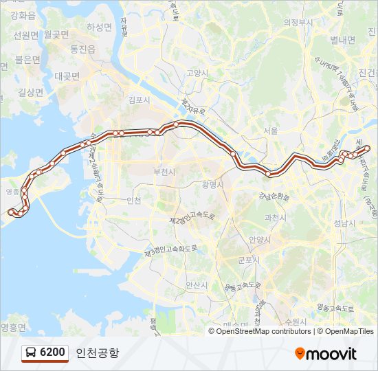 6200 버스 노선 지도