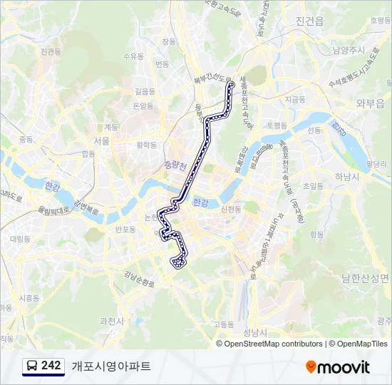 242 버스 노선 지도