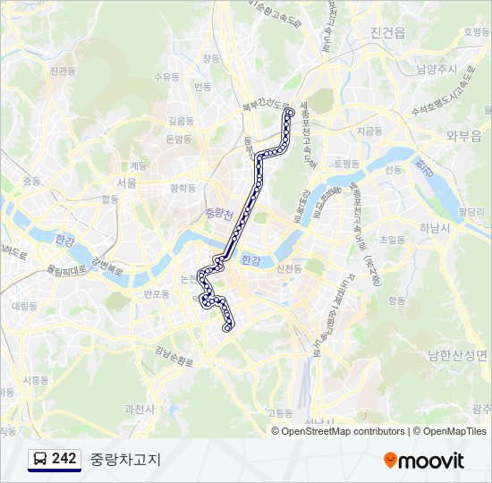 242 버스 노선 지도