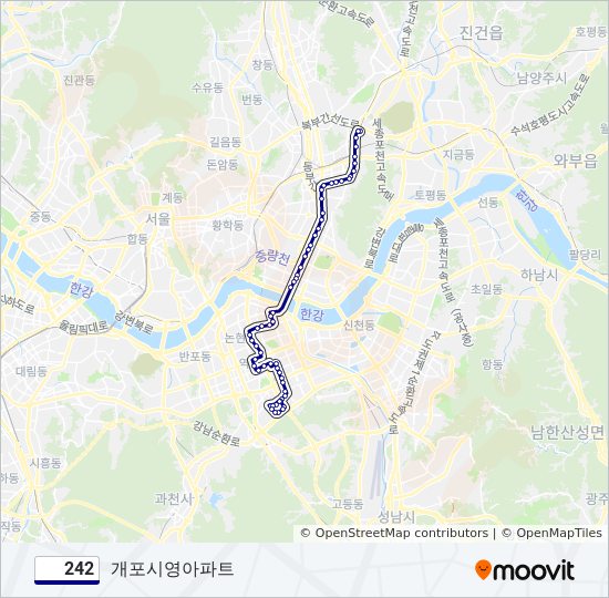242 bus Line Map