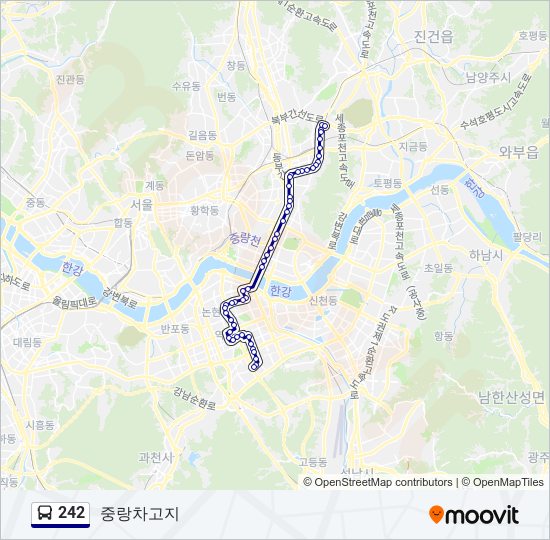 242 bus Line Map