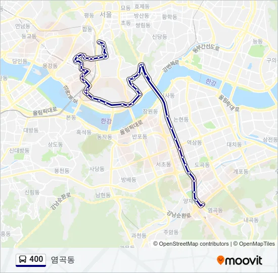400 버스 노선 지도