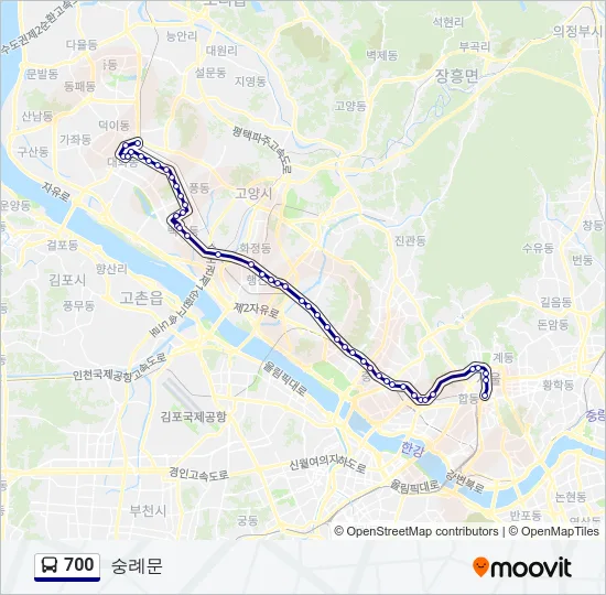 700 버스 노선 지도
