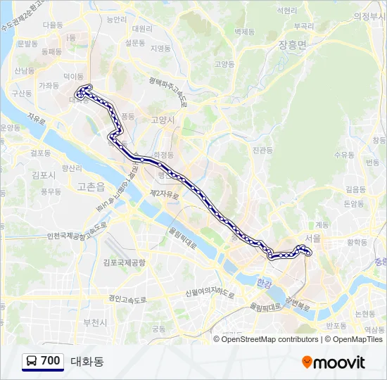 700 버스 노선 지도