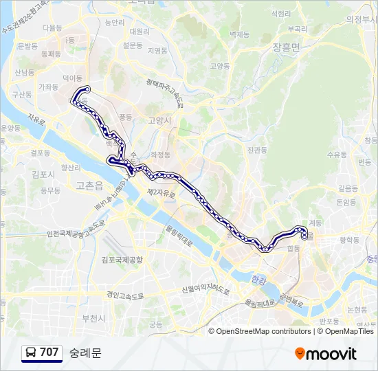 707 Bus Line Map