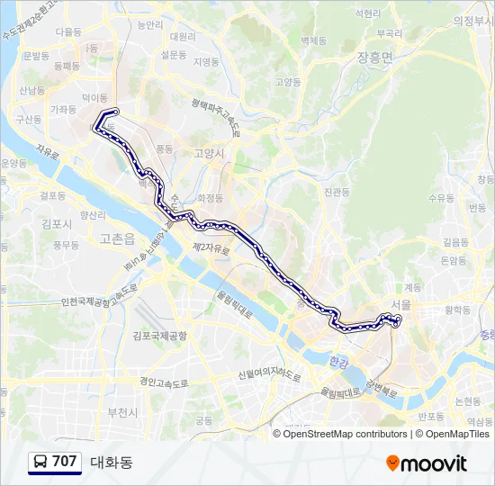 707 Bus Line Map