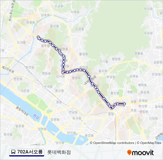 702A서오릉 Bus Line Map