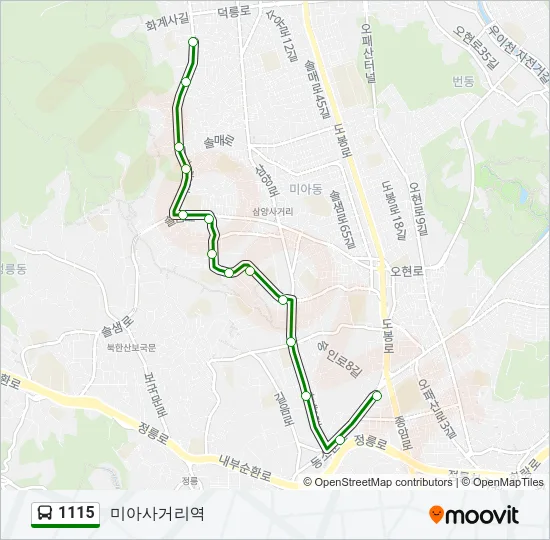 1115 Bus Line Map