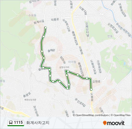 1115 버스 노선 지도