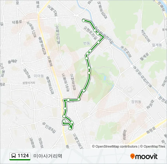 1124 버스 노선 지도
