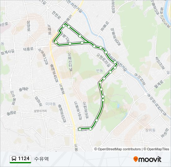 1124 버스 노선 지도