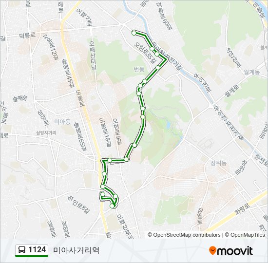 1124 bus Line Map