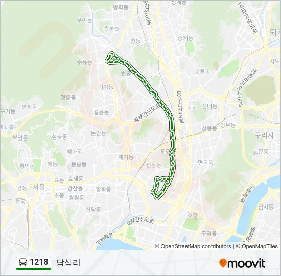 1218 버스 노선 지도