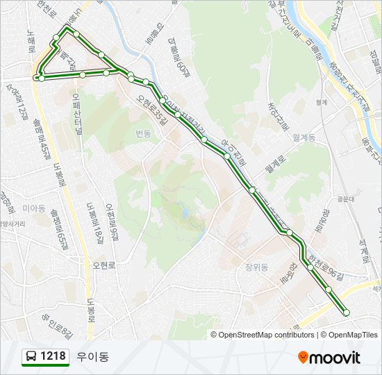 1218 버스 노선 지도