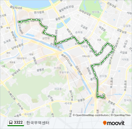 3322 버스 노선 지도