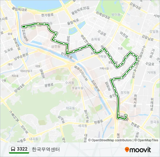 3322 Bus Line Map