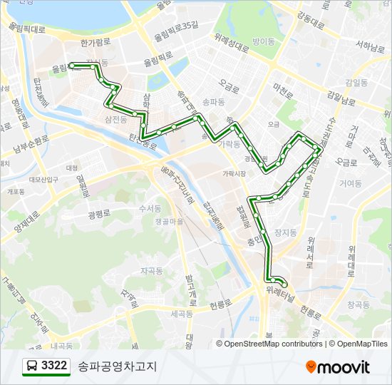 3322 버스 노선 지도