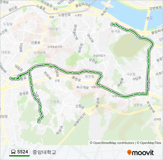 5524 버스 노선 지도
