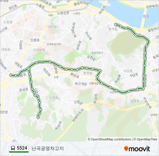 5524 버스 노선 지도