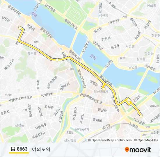 8663 버스 노선 지도
