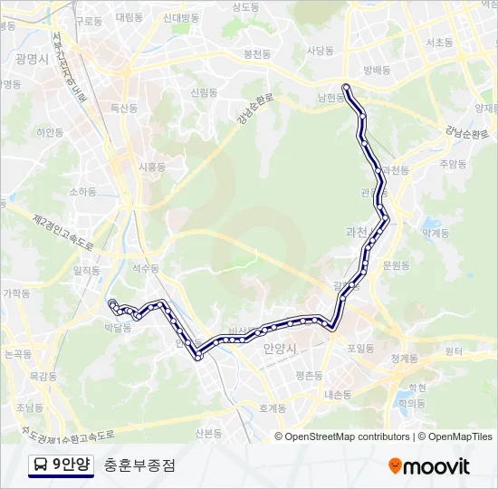 9안양 Bus Line Map
