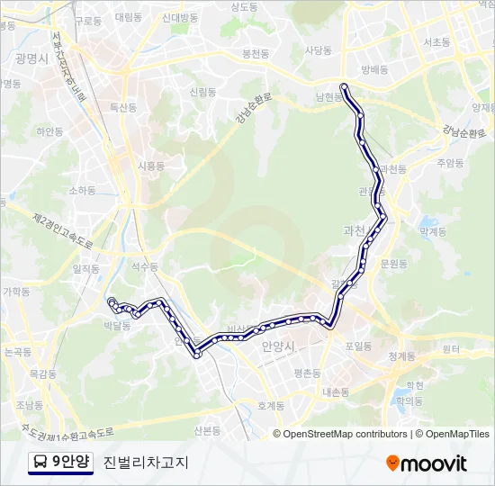 9안양 Bus Line Map