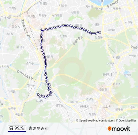9안양 Bus Line Map