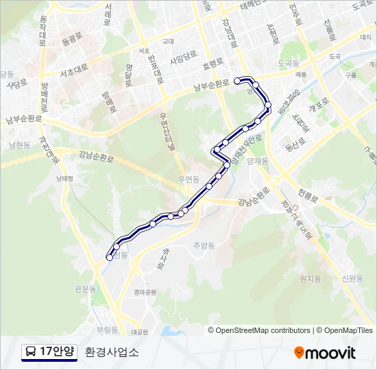 17안양 Bus Line Map