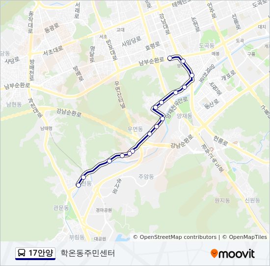 17안양 bus Line Map