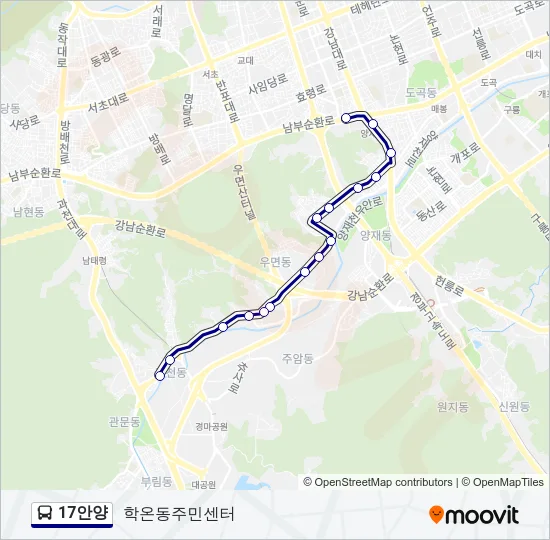 17안양 Bus Line Map