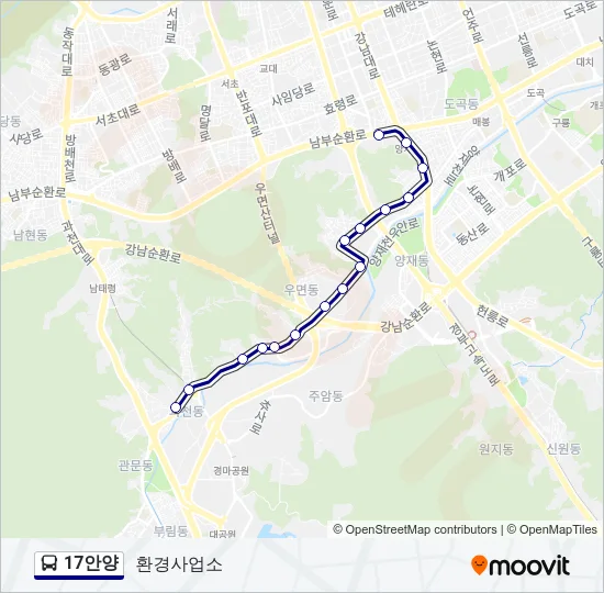 17안양 Bus Line Map