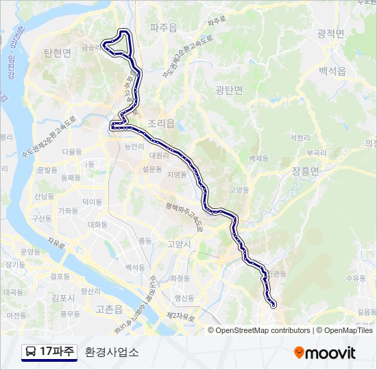 17파주 버스 노선 지도