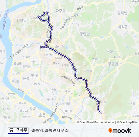 17파주 bus Line Map