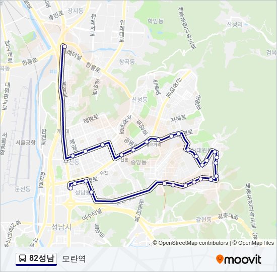 82성남 bus Line Map