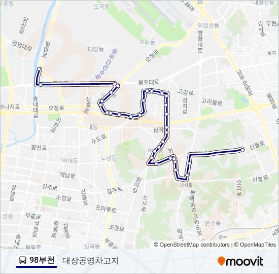 98부천 bus Line Map