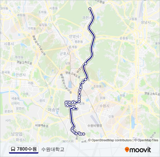 7800수원 버스 노선 지도