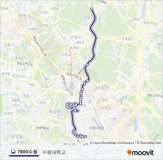 7800수원 Bus Line Map