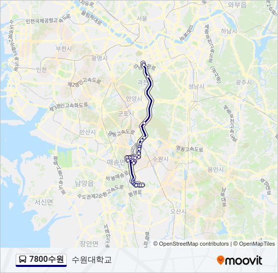7800수원 Bus Line Map