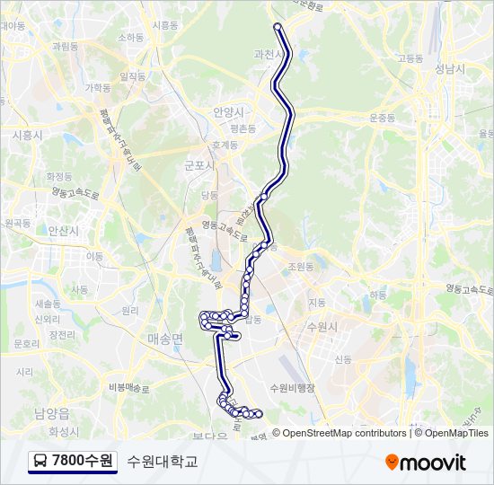 7800수원 bus Line Map