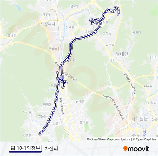 10-1의정부 버스 노선 지도