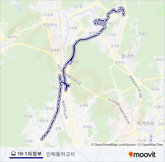10-1의정부 bus Line Map