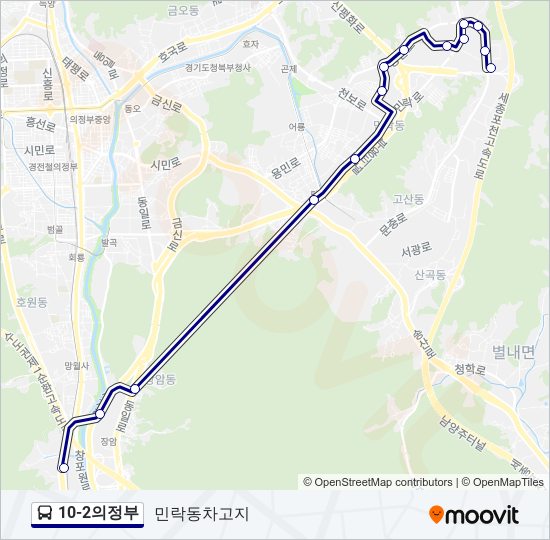 10-2의정부 bus Line Map